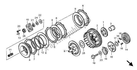 All parts for the Clutch of the Honda VT 750C 1998