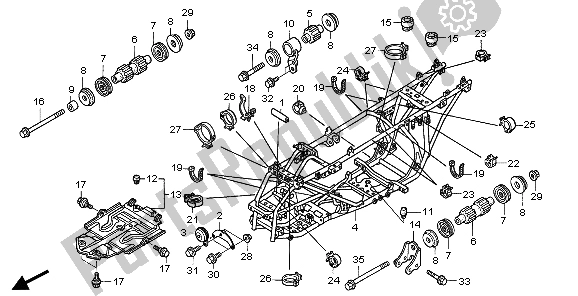 All parts for the Frame Body of the Honda TRX 400 FA 2007