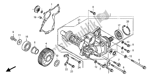 Todas las partes para Caja De Engranajes Laterales de Honda VFR 1200 FD 2013