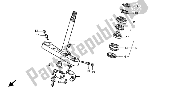 Todas las partes para Vástago De Dirección de Honda VT 1100C3 1998