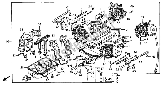 All parts for the Carburetor Assy. Of the Honda ST 1100A 1995