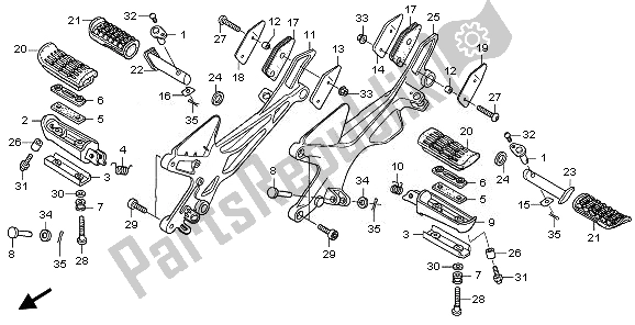 All parts for the Step of the Honda CBF 1000 2008