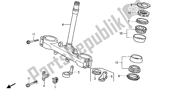 Todas las partes para Vástago De Dirección de Honda XR 250R 1990