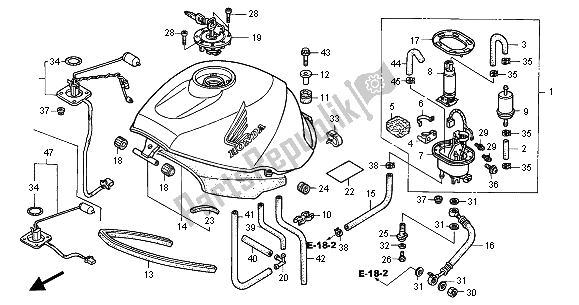 All parts for the Fuel Tank of the Honda CBR 1100 XX 2001