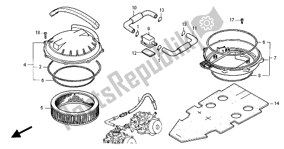 Todas las partes para Filtro De Aire de Honda ST 1100 2001