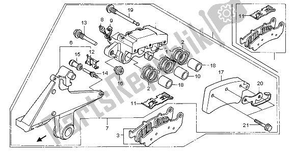 Todas las partes para Pinza De Freno Trasero de Honda CBR 1000F 1996