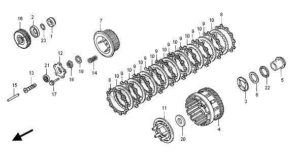 All parts for the Clutch of the Honda ST 1100 2000