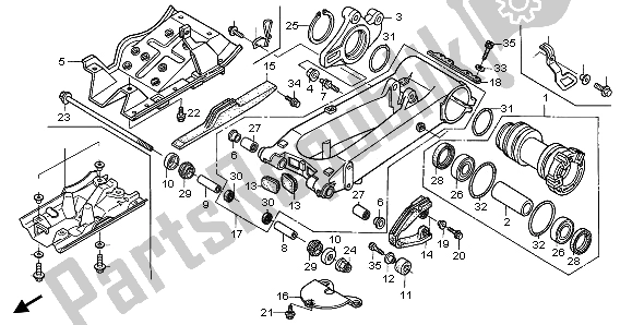 All parts for the Swing Arm of the Honda TRX 400 EX Sportrax 2002
