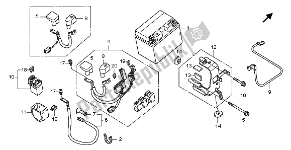 All parts for the Battery of the Honda CBF 1000S 2007