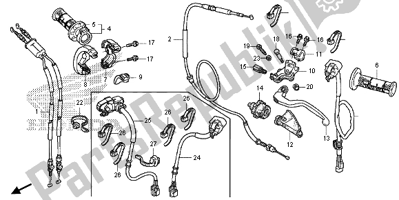 Tutte le parti per il Maniglia Leva E Interruttore E Cavo del Honda CRF 250R 2015