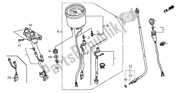 All parts for the Meter (mph) of the Honda NPS 50 2008