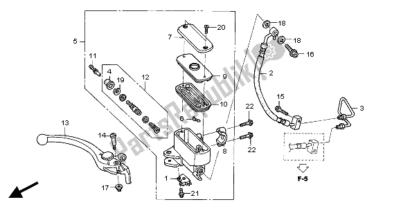 All parts for the Fr. Brake Master Cylinder of the Honda ST 1300 2004