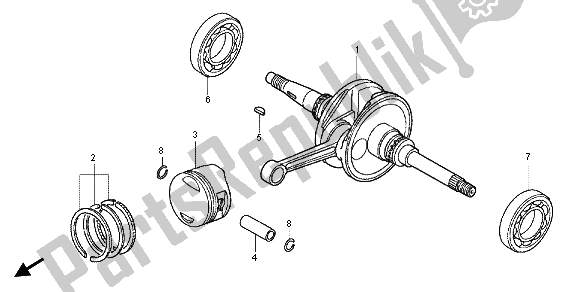 Tutte le parti per il Albero Motore E Pistone del Honda SH 125 2012