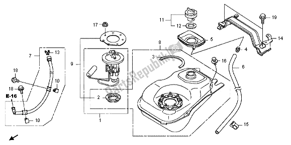 Tutte le parti per il Serbatoio Di Carburante del Honda SH 300 RA 2012