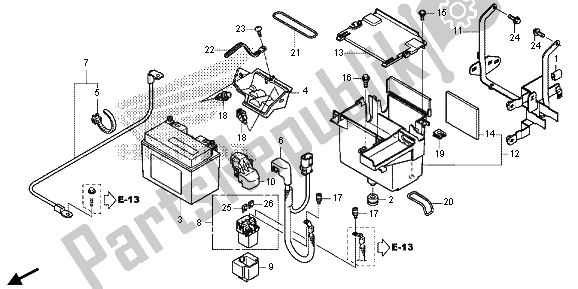 Tutte le parti per il Batteria del Honda VT 750C2S 2013