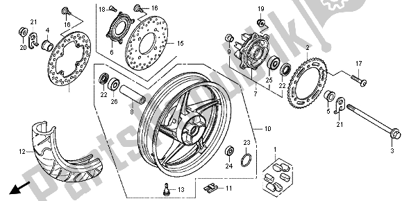 Todas las partes para Rueda Trasera de Honda CBR 250 RA 2013