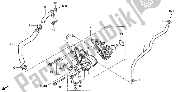 Todas las partes para Bomba De Agua de Honda TRX 680 FA 2007