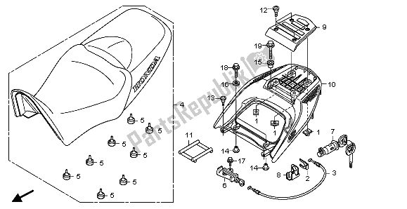 All parts for the Seat of the Honda XL 1000 VA 2007