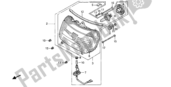 Tutte le parti per il Faro (uk) del Honda VFR 750F 1986