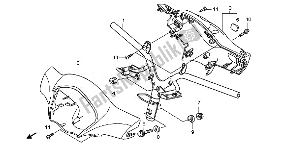 Todas las partes para Tubo De Manija Y Cubierta De Manija de Honda PES 150 2010