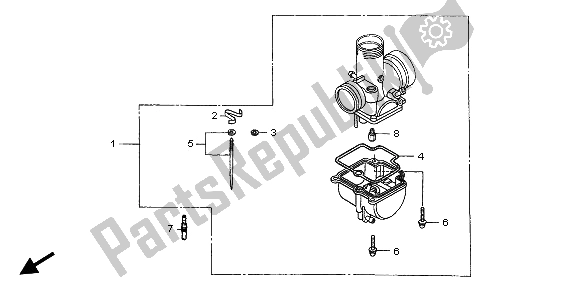 All parts for the Carburetor Optional Parts Kit of the Honda CR 80 RB LW 1996