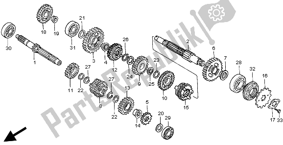 Todas las partes para Transmisión de Honda XR 250R 1995