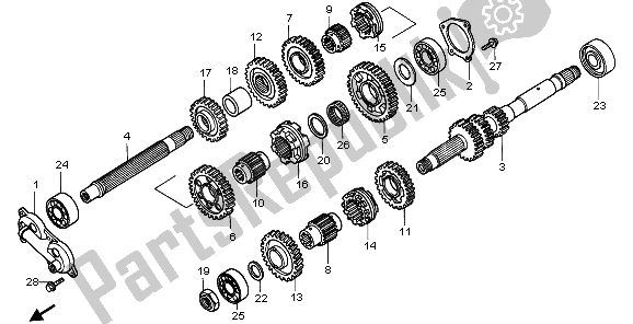 All parts for the Transmission of the Honda GL 1500 SE 1995