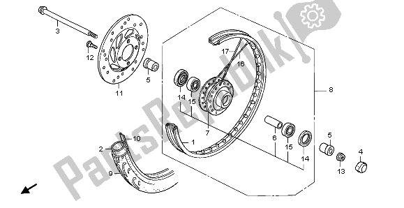 Todas as partes de Roda Da Frente do Honda ANF 125 2012