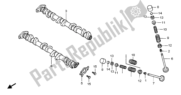 Todas las partes para árbol De Levas Y Válvula de Honda CBR 900 RR 2003