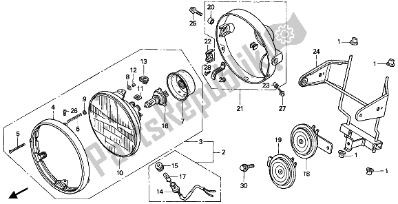 Todas las partes para Faro (reino Unido) de Honda CB 750 1992