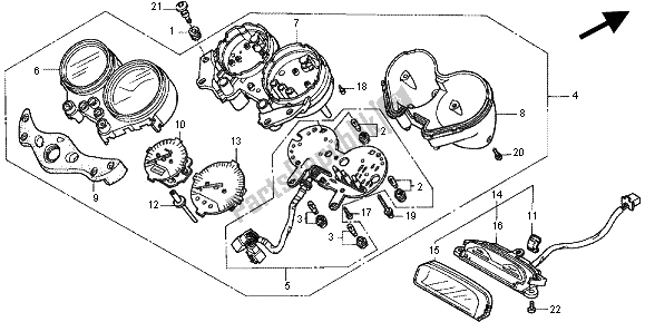 All parts for the Meter of the Honda CB 1300X4 1997