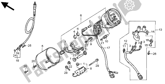 Tutte le parti per il Metro (kmh) del Honda VT 600C 1997