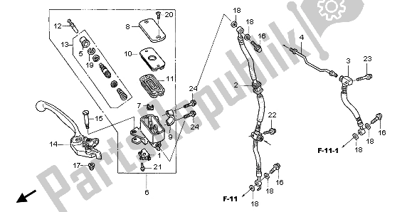 All parts for the Fr. Brake Master Cylinder of the Honda CBR 1100 XX 1997