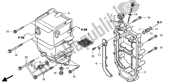 All parts for the Oil Tank of the Honda TRX 500 FPA Foreman Rubicon WP 2013