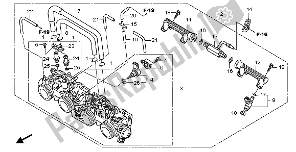 Todas las partes para Cuerpo Del Acelerador de Honda CBF 1000A 2007