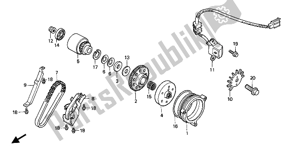 Todas las partes para Embrague De Arranque de Honda CBR 1000F 1991