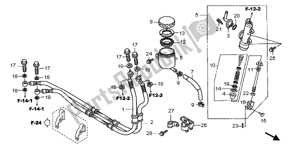 Tutte le parti per il Pompa Freno Posteriore del Honda XL 1000 VA 2006