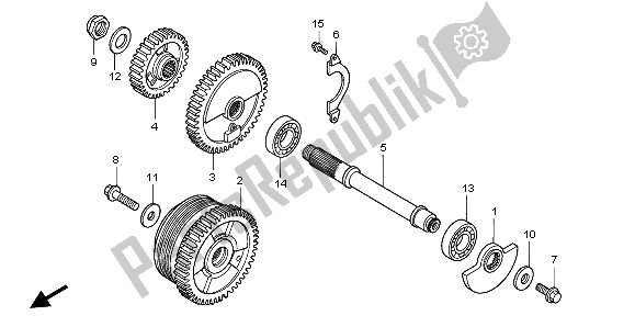 All parts for the Balancer of the Honda VTX 1800C 2002