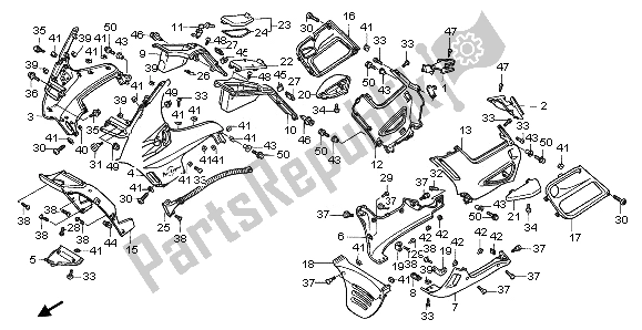 All parts for the Cowl of the Honda ST 1100 1996