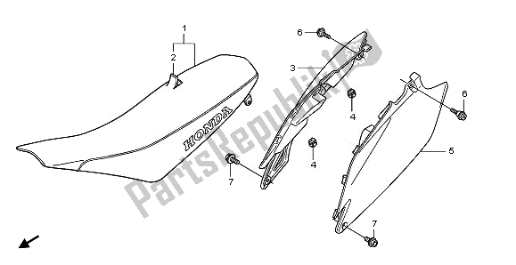 Tutte le parti per il Sedile E Copertura Laterale del Honda CRF 450R 2011