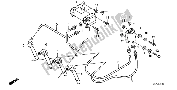 All parts for the Ignition Coil of the Honda CBF 1000A 2006