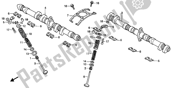 Todas las partes para árbol De Levas Y Válvula de Honda CBR 1000F 1993