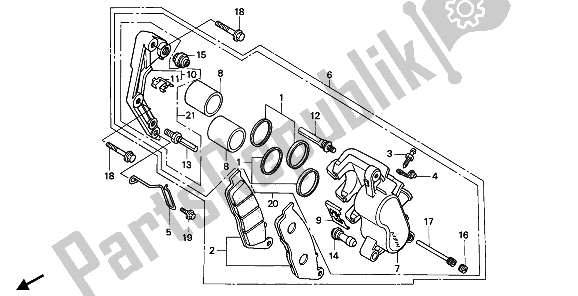 Tutte le parti per il Pinza Freno Anteriore del Honda CB 250 1992