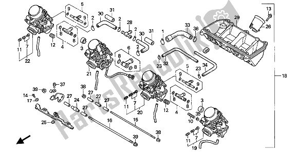Tutte le parti per il Carburatore (assy.) del Honda CBR 600F 1991