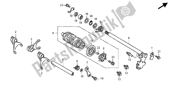 Todas las partes para Tambor De Cambio De Marchas de Honda CBR 1000 RR 2012