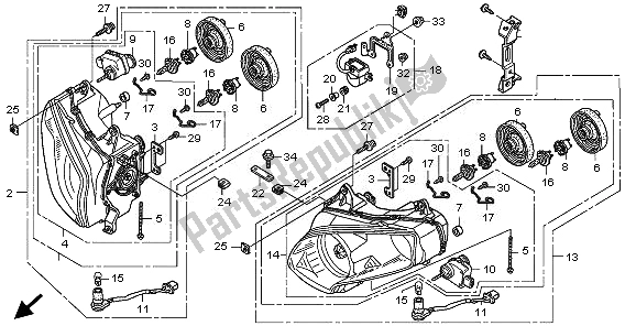 Todas las partes para Faro (eu) de Honda GL 1800 2010