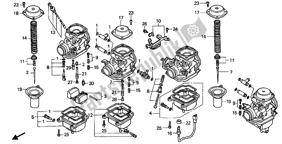 Alle onderdelen voor de Carburateur (onderdelen) van de Honda CB 750 1992