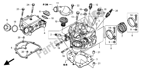 Todas las partes para Cabeza De Cilindro de Honda TRX 420 FA Fourtrax Rancher AT 2012