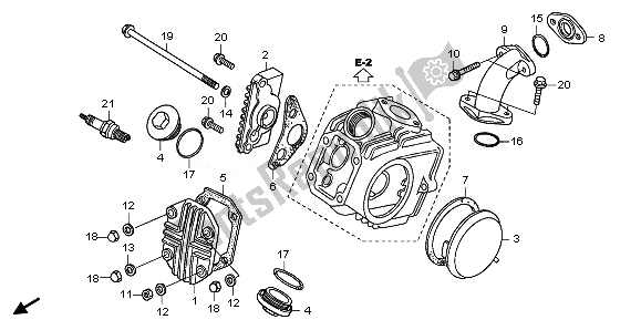Alle onderdelen voor de Kleppendeksel van de Honda CRF 50F 2011
