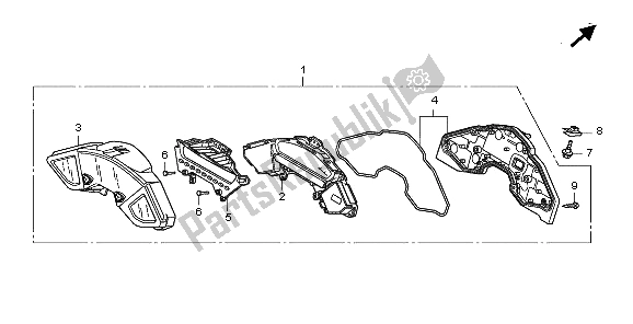 Alle onderdelen voor de Meter (eu) van de Honda CB 1000 RA 2009